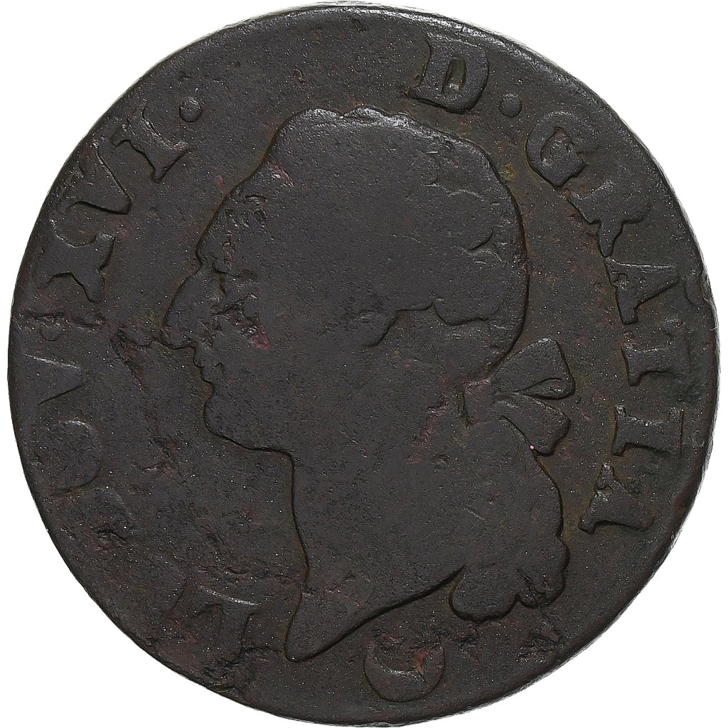 Frankrijk, Louis XVI, Sol, 1783, Metz, Koper, FR, Gadoury:350