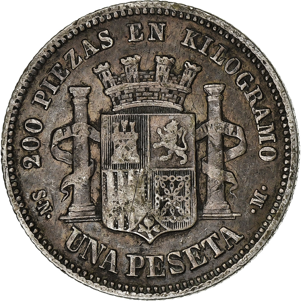 Spain, Provisional Government, Peseta, 1869, Madrid, Silver, VF(30-35), KM:652