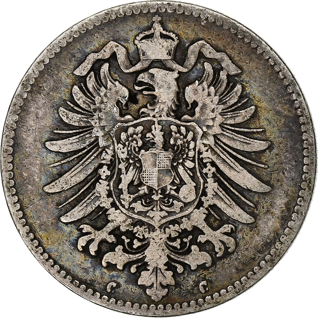 Alemanha, Wilhelm I, Mark, 1875, Frankfurt, Prata, VF(30-35), KM:7