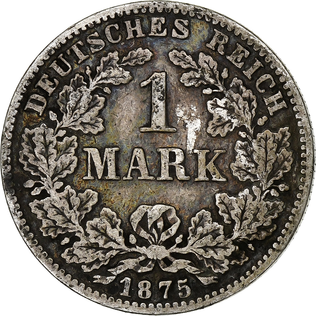 Alemanha, Wilhelm I, Mark, 1875, Frankfurt, Prata, VF(30-35), KM:7