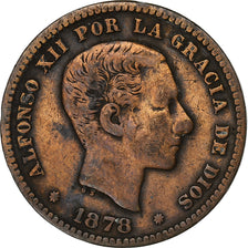Spain, Alfonso XII, 5 Centimos, 1878, Barcelona, Bronze, VF(30-35), KM:674