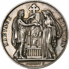 France, Médaille de mariage, Mariage Chrétien, Argent, TTB+