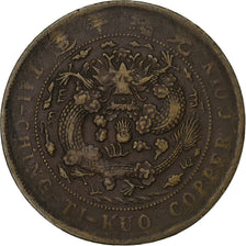 China, Guangxu, 10 Cash, 1907, Kiangnan, Copper, VF(30-35), KM:10k.5