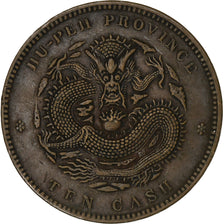 China, Hupeh Province, Guangxu, 10 Cash, 1902-1905, Copper, AU(50-53), KM:120
