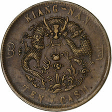 China, Kiangnan Province, Guangxu, 10 Cash, 1906, Miedź, EF(40-45), KM:140.2