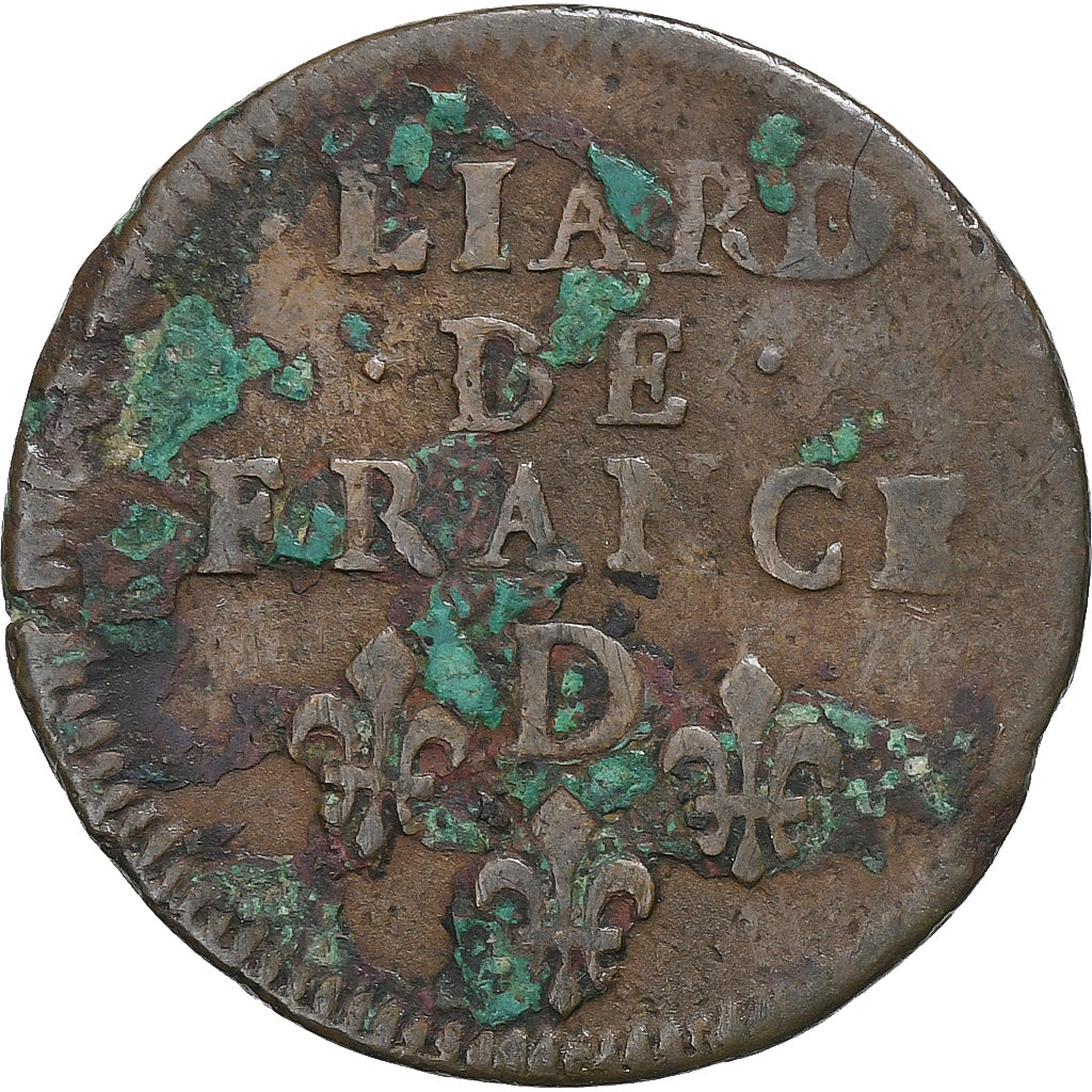 Frankreich, Louis XIV, Liard, 1656, Vimy, Kupfer, SGE+, Gadoury:80