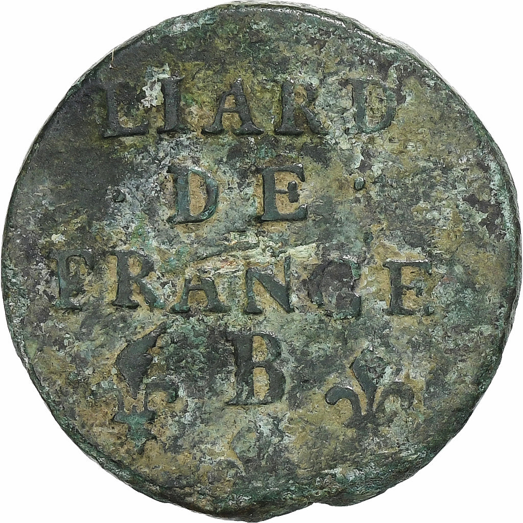 Frankreich, Louis XIV, Liard, 1698, Rouen, Kupfer, SGE+