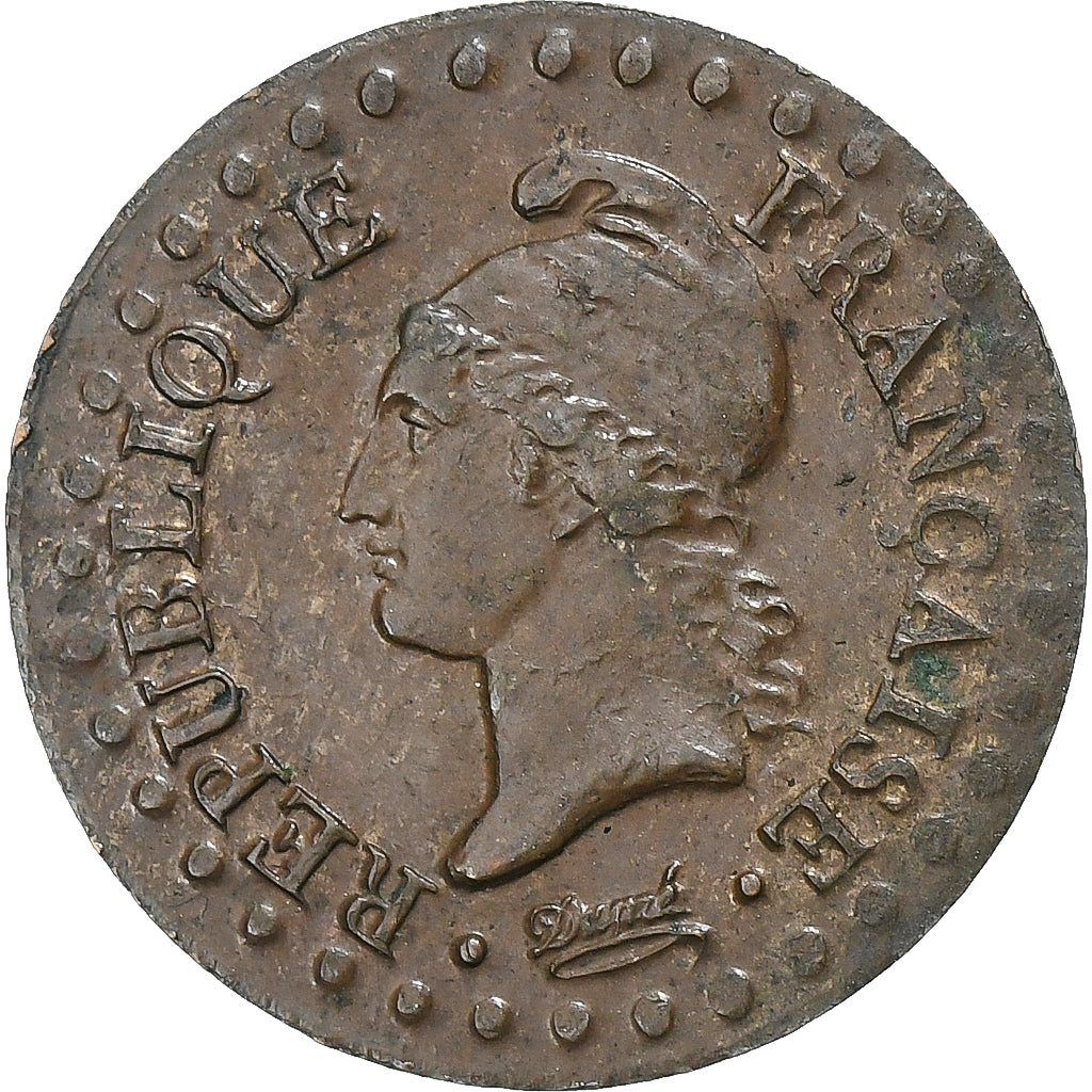 France, Centime, Dupré, AN 6, Paris, Copper, AU(55-58), Gadoury:76