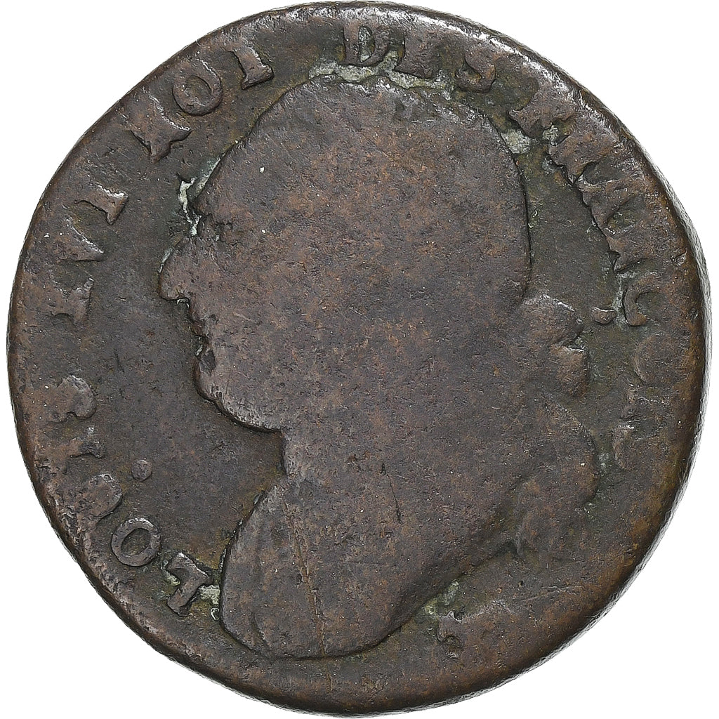France, Louis XVI, 12 Deniers, 1792⸱4, Pau, Cuivre, B+, Gadoury:15