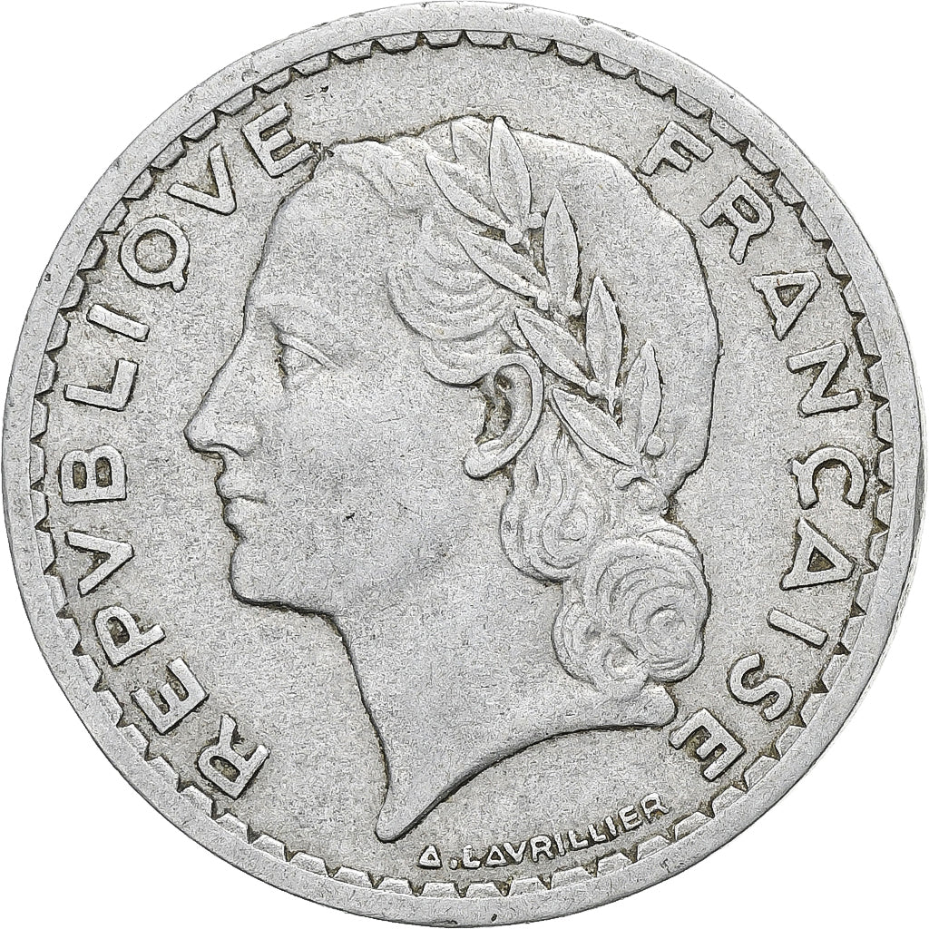 Frankrijk, 5 Francs, Lavrillier, 1952, Paris, Aluminium, ZF, Gadoury:766a