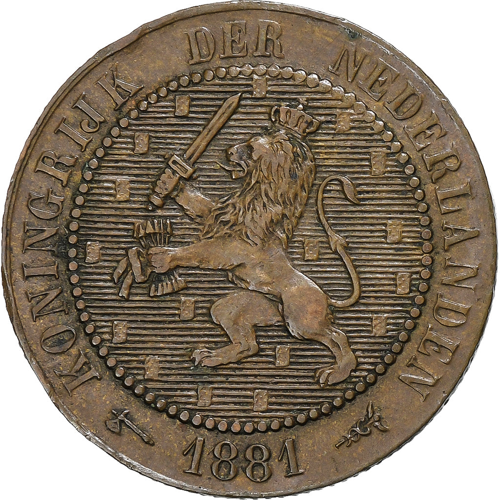 Netherlands, Willem III, 2-1/2 Cent, 1881, Utrecht, Bronze, EF(40-45), KM:108