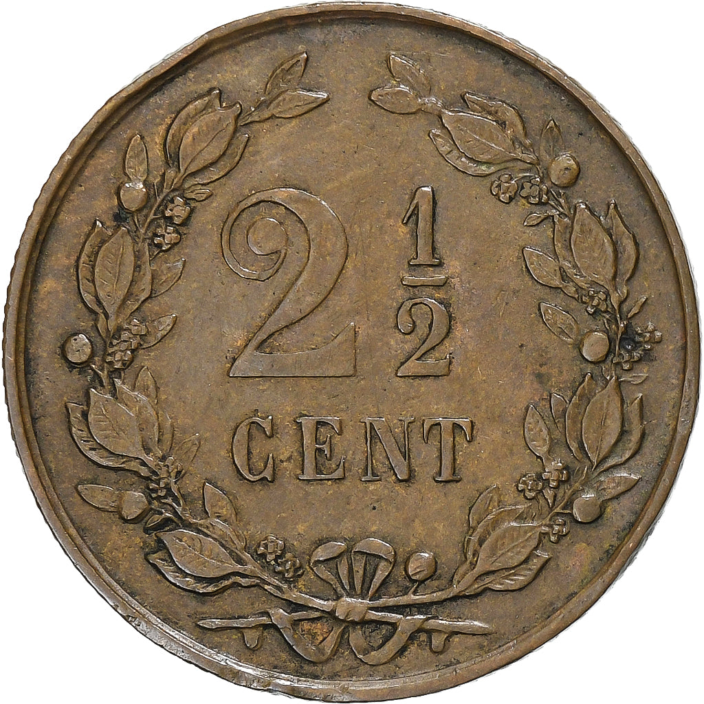 Netherlands, Willem III, 2-1/2 Cent, 1881, Utrecht, Bronze, EF(40-45), KM:108