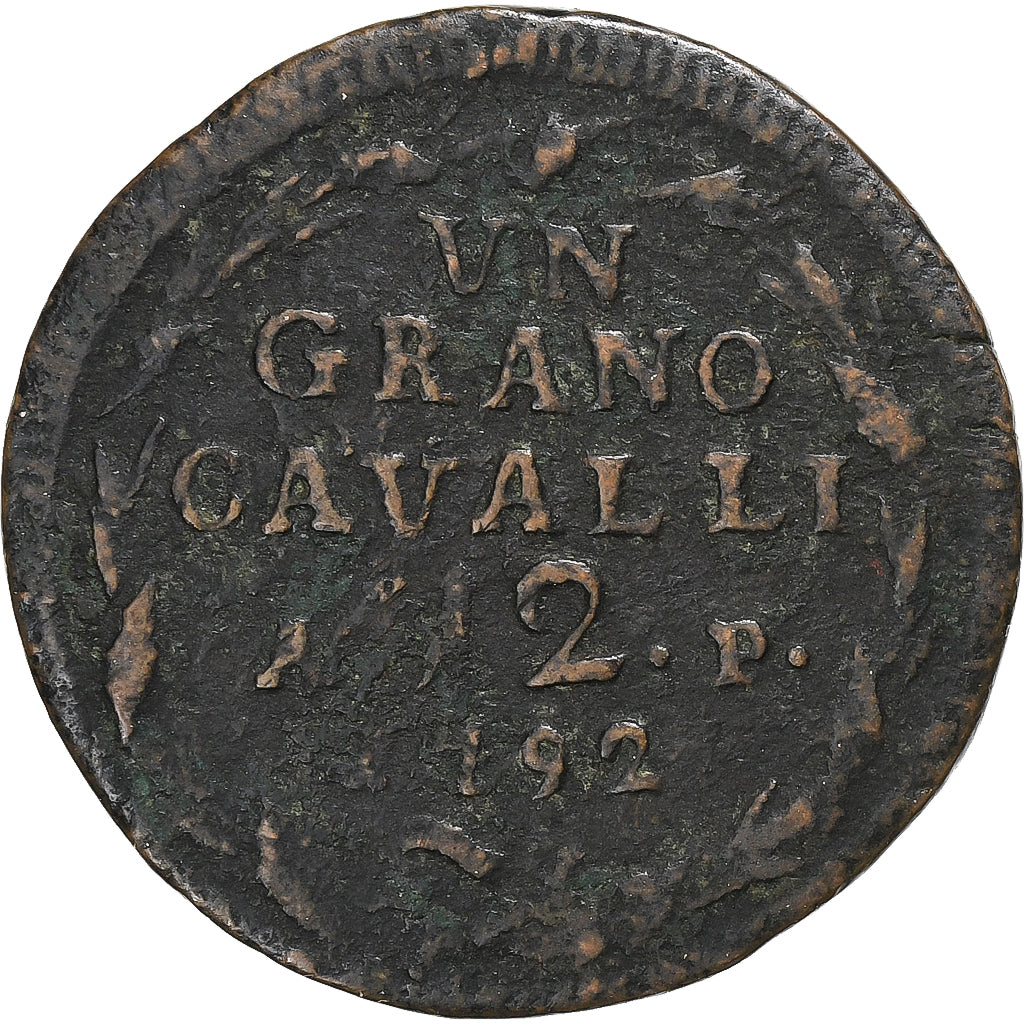 Kingdom of Naples, Ferdinando IV, Grano, 1792, Naples, Rame, B+, KM:205