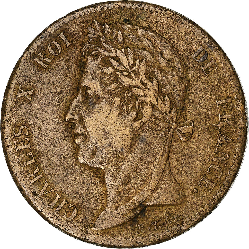 Colonies françaises, Charles X, 5 Centimes, 1829, Paris, Bronze, TB+, KM:10.1
