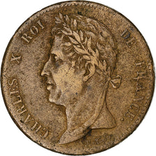 Französische Kolonien, Charles X, 5 Centimes, 1829, Paris, Bronze, S+, KM:10.1