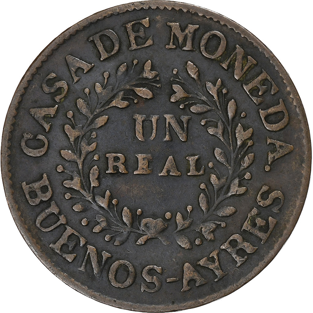 Argentina, Real, 1840, Buenos Aires, Cobre, MBC, KM:7