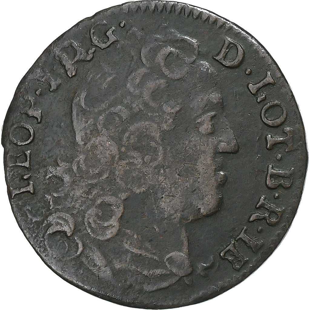Duché de Lorraine, Leopold I, Liard de Lorraine, 1728, Nancy, Cuivre, TB+