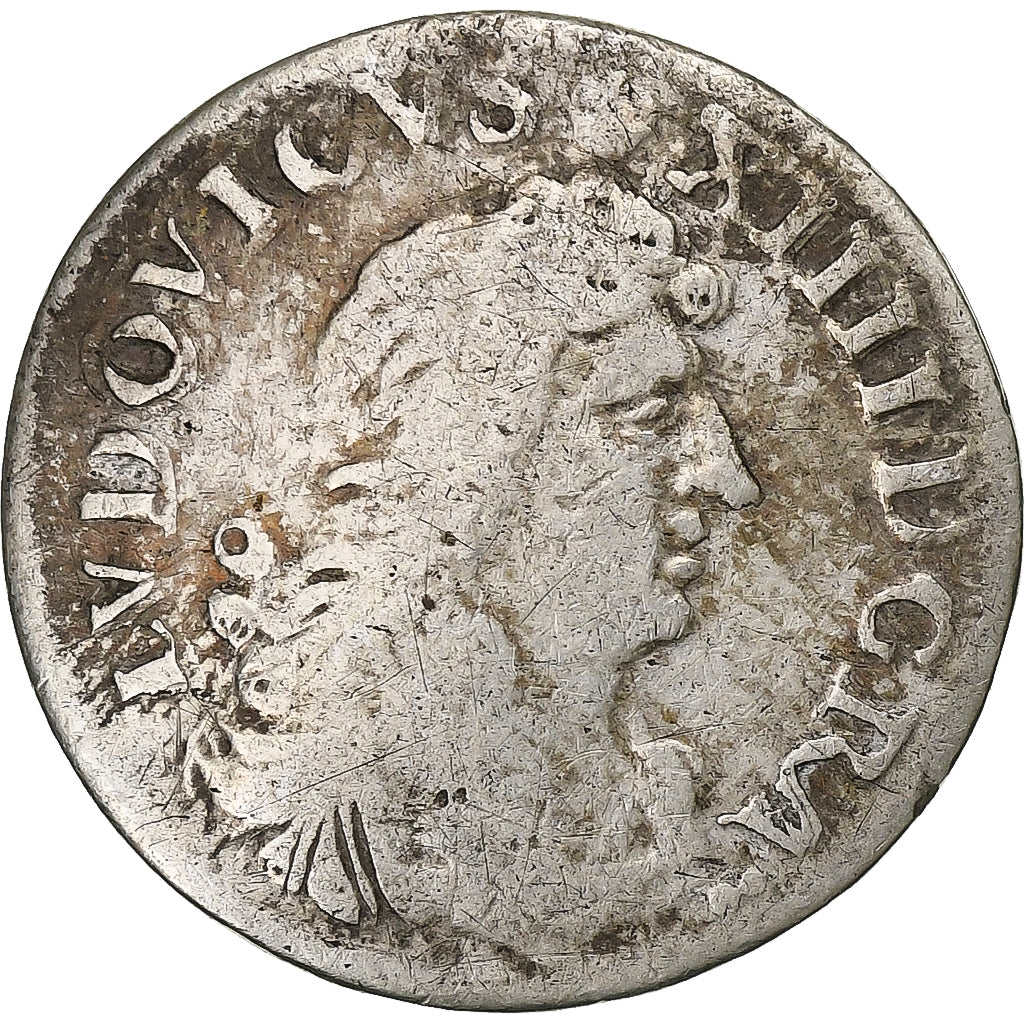 France, Louis XIV, 4 Sols des Traitants, 1677, Vimy, Silver, VF(30-35)