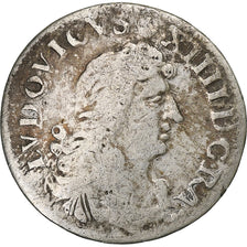 France, Louis XIV, 4 Sols des Traitants, 1677, Vimy, Silver, VF(30-35)
