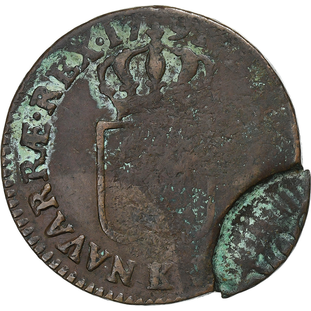 Frankreich, Louis XVI, Sol, 1791, Bordeaux, Fautée, Kupfer, S, Gadoury:350
