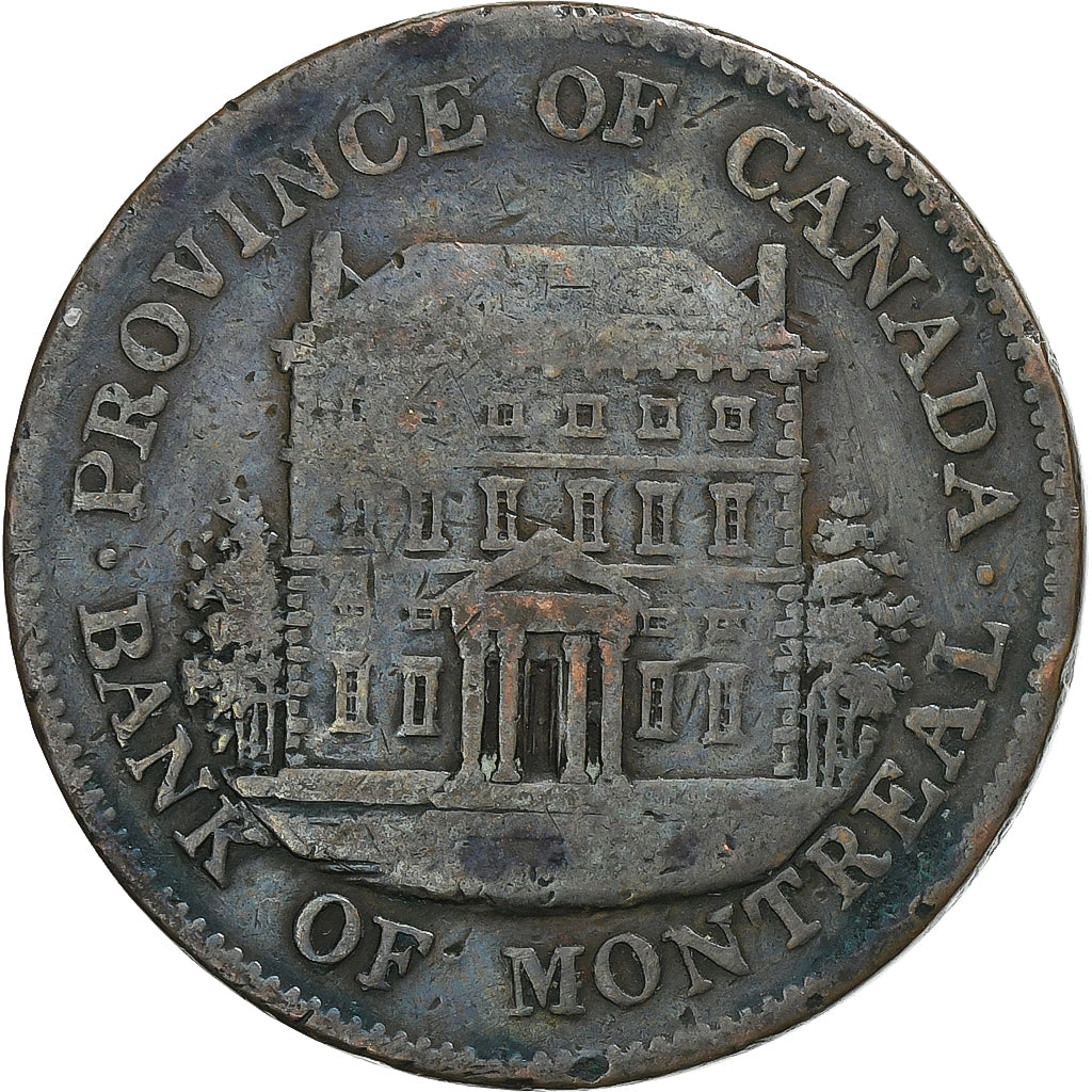 Kanada, Halfpenny Token, Banque de Montréal, 1844, Soho, Kupfer, S+