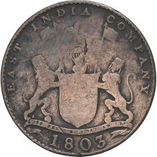 India-British, 10 Cash, 1803, Soho, Copper, VF(20-25), KM:319