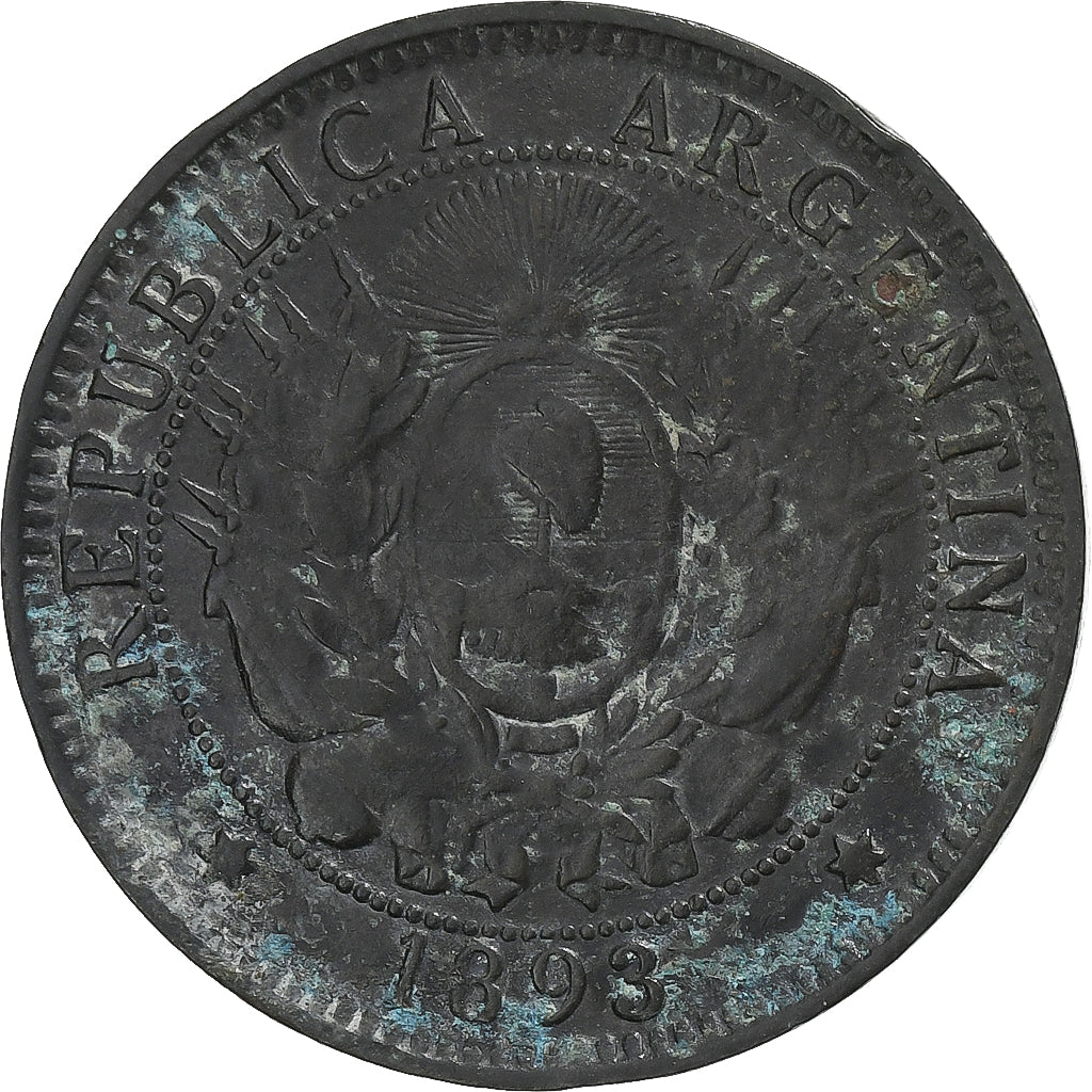 Argentina, 2 Centavos, 1893, Bronze, VF(30-35), KM:33