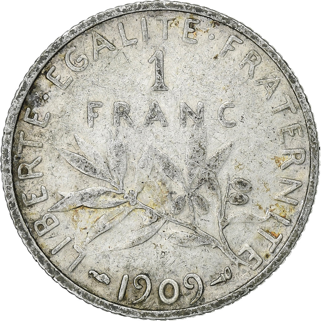 France, Franc, Semeuse, 1909, Paris, Argent, TTB, Gadoury:467, KM:844.1
