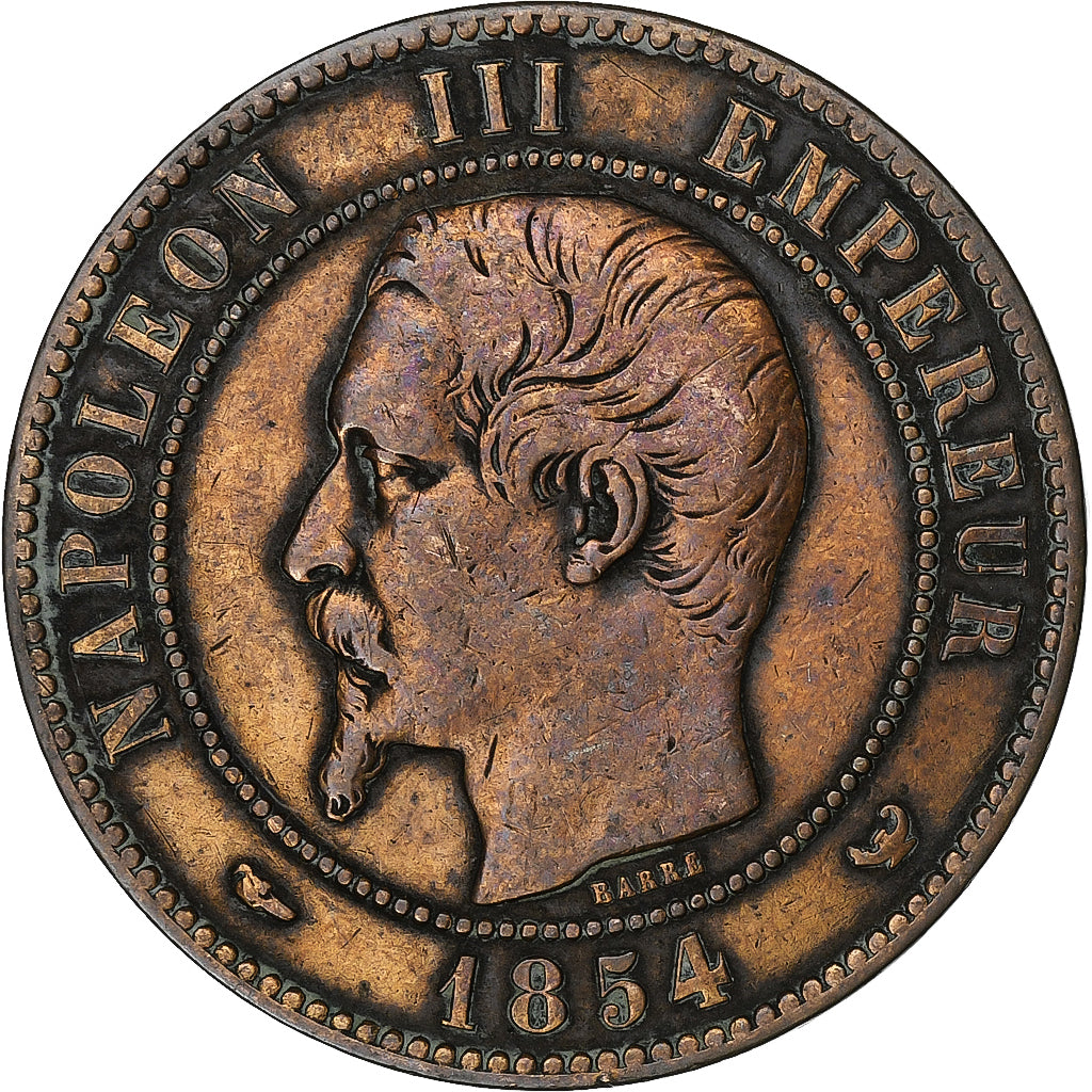 Frankreich, Napoleon III, 10 Centimes, Monument érigé à la Bourse, 1854