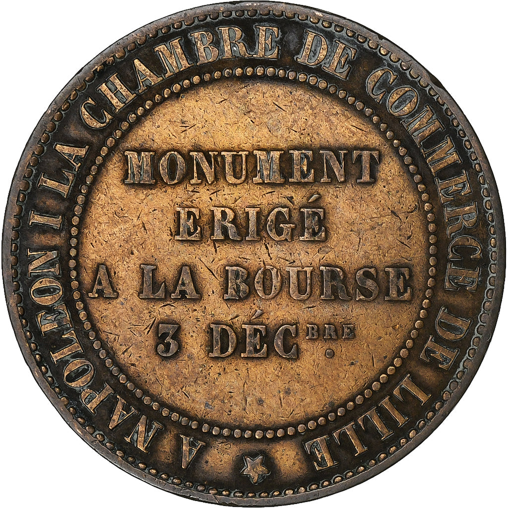 Frankreich, Napoleon III, 10 Centimes, Monument érigé à la Bourse, 1854