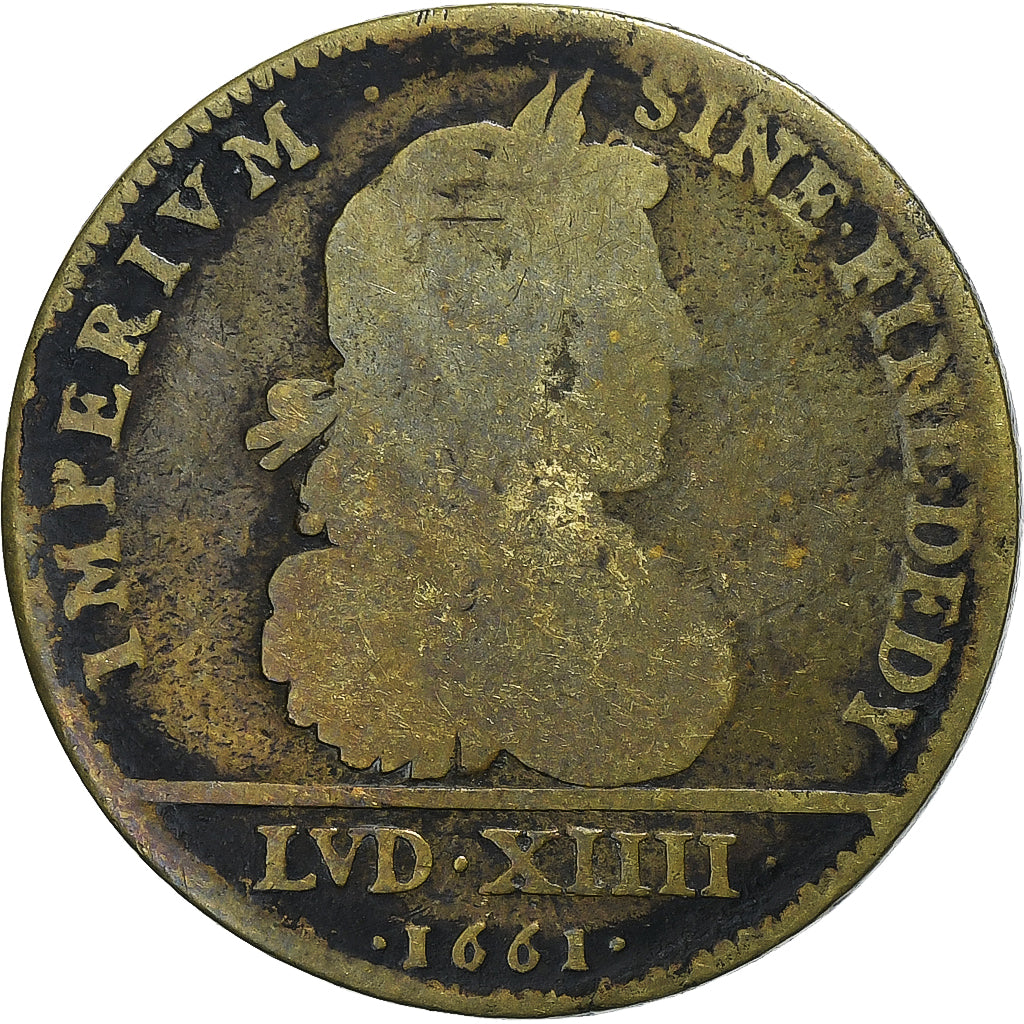 France, Jeton, Louis XIV, Conseil du Roi, 1661, Laiton, TB