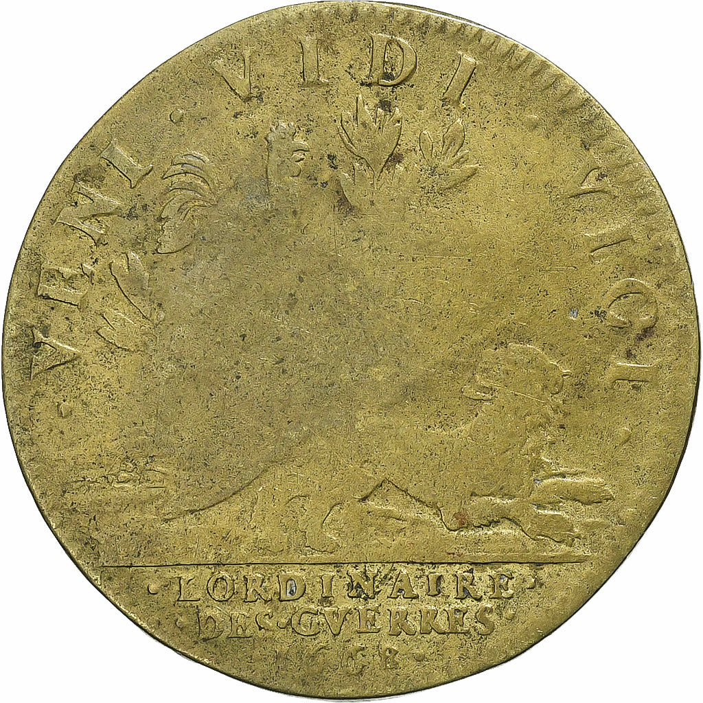 France, Jeton, Louis XIV, Conquête de la Franche-Comté, 1668, Laiton, B+