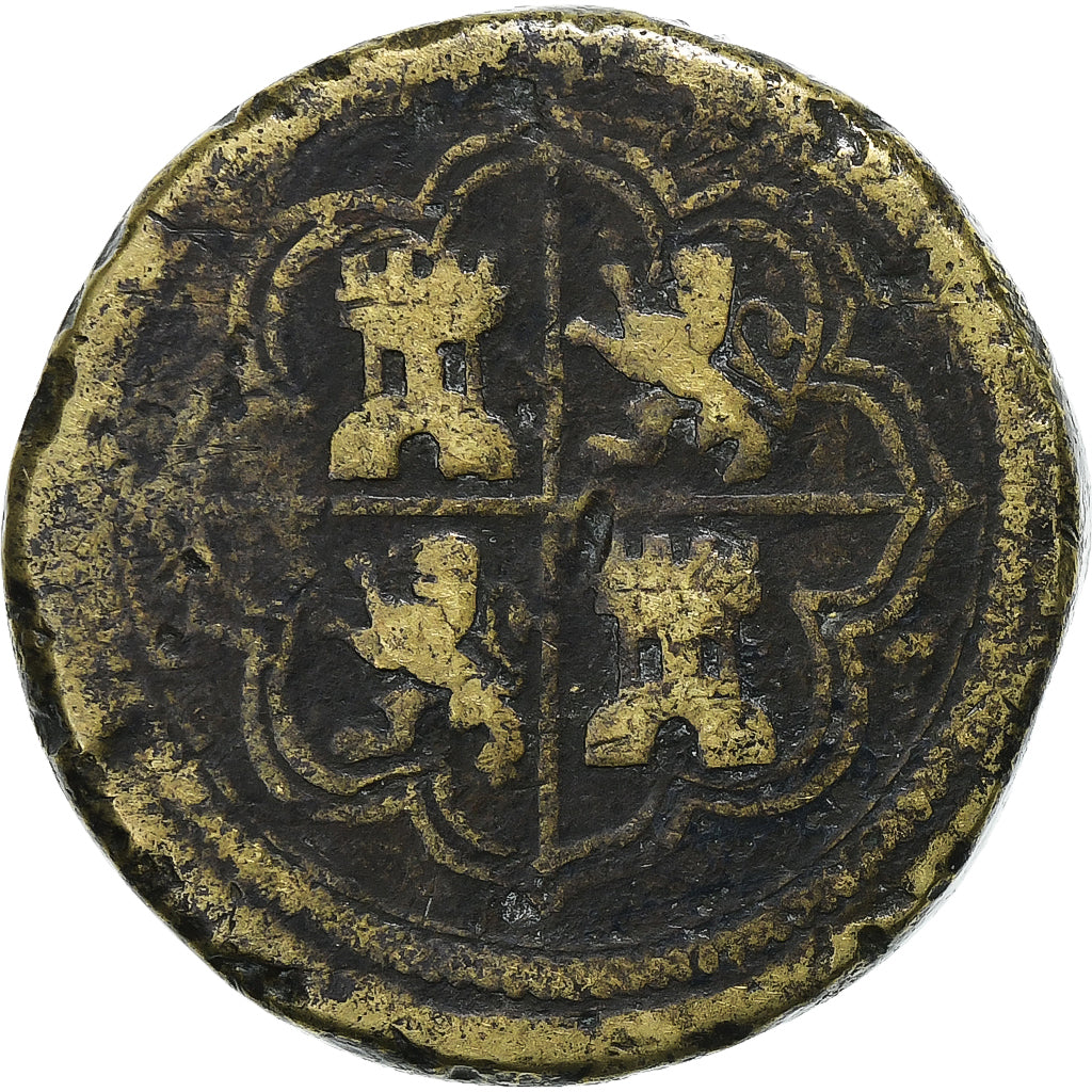 Spain, Poids monétaire, 8 Réaux, 17th-18th centuries, Brass, VF(30-35)