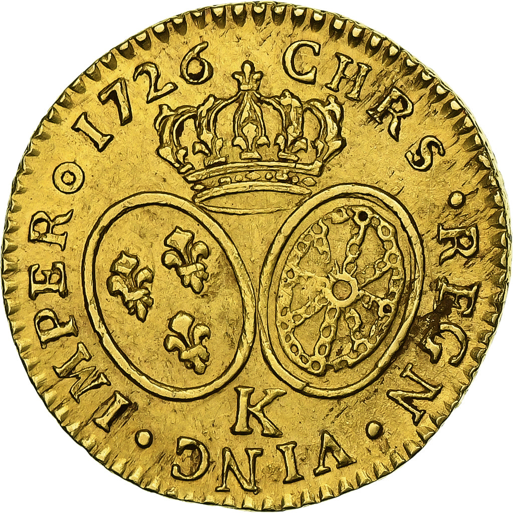 France, Louis XV, Louis d'or aux lunettes, 1726, Bordeaux, Gold, EF(40-45)