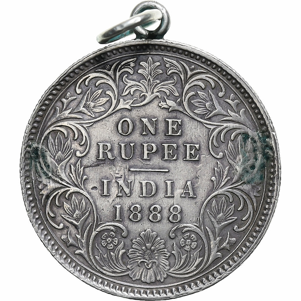 India-British, Victoria, Rupee, 1888, Calcutta, Silver, AU(50-53), KM:492