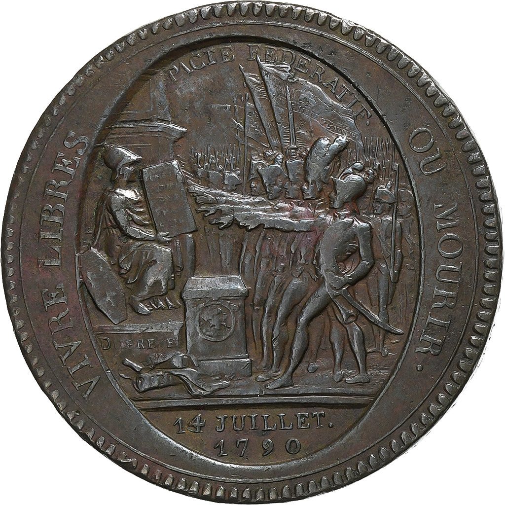 Francia, Monneron de 5 Sols, 1792, Bronzo, BB