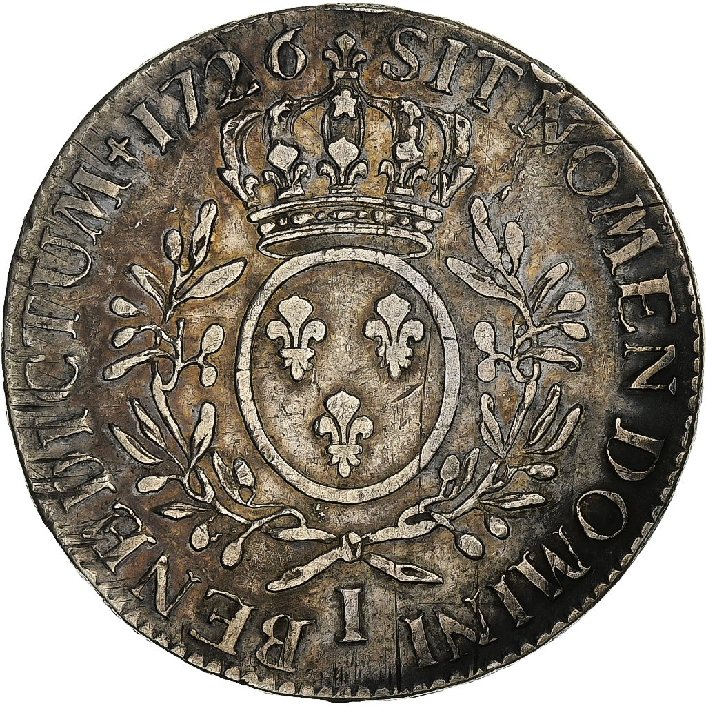 France, Louis XV, Ecu aux branches d'olivier, 1726, Limoges, Silver, VF(30-35)