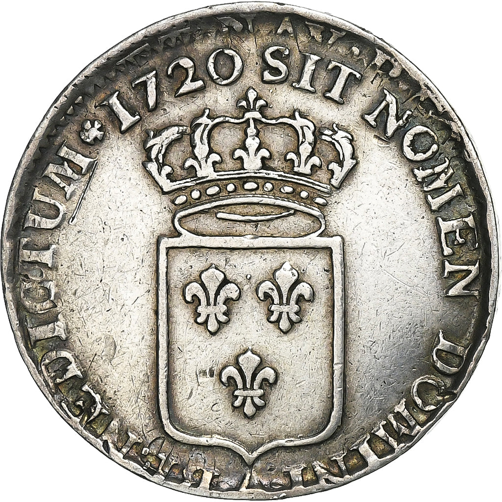França, Louis XV, 1/3 écu de France, 1720, Paris, reformed, Prata, VF(30-35)