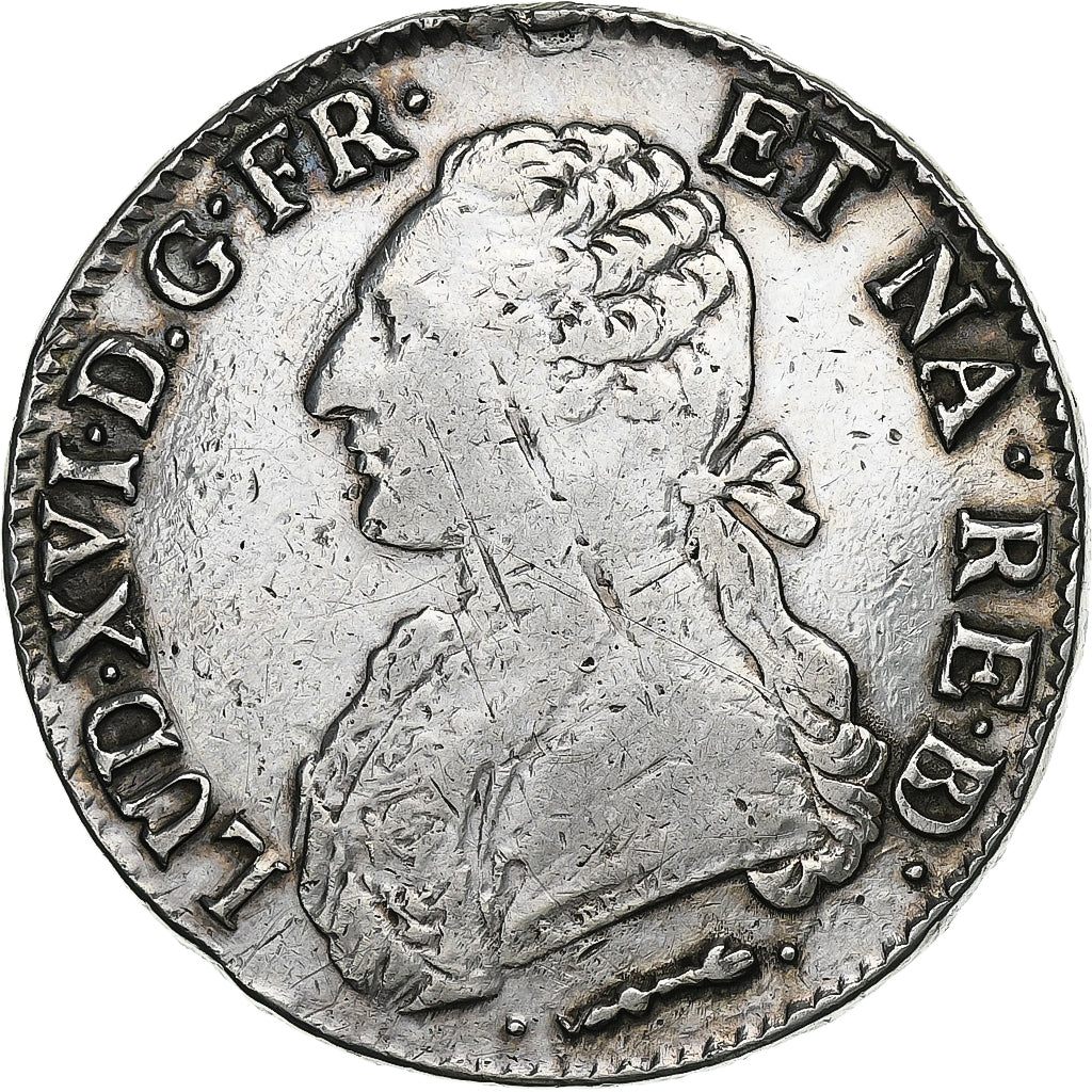 France, Louis XVI, Écu de Béarn aux branches d'olivier, 1781, Pau, Silver