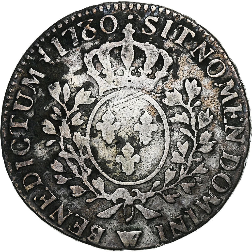 France, Louis XVI, 1/2 Ecu aux branches d'olivier, 1780, Lille, Silver