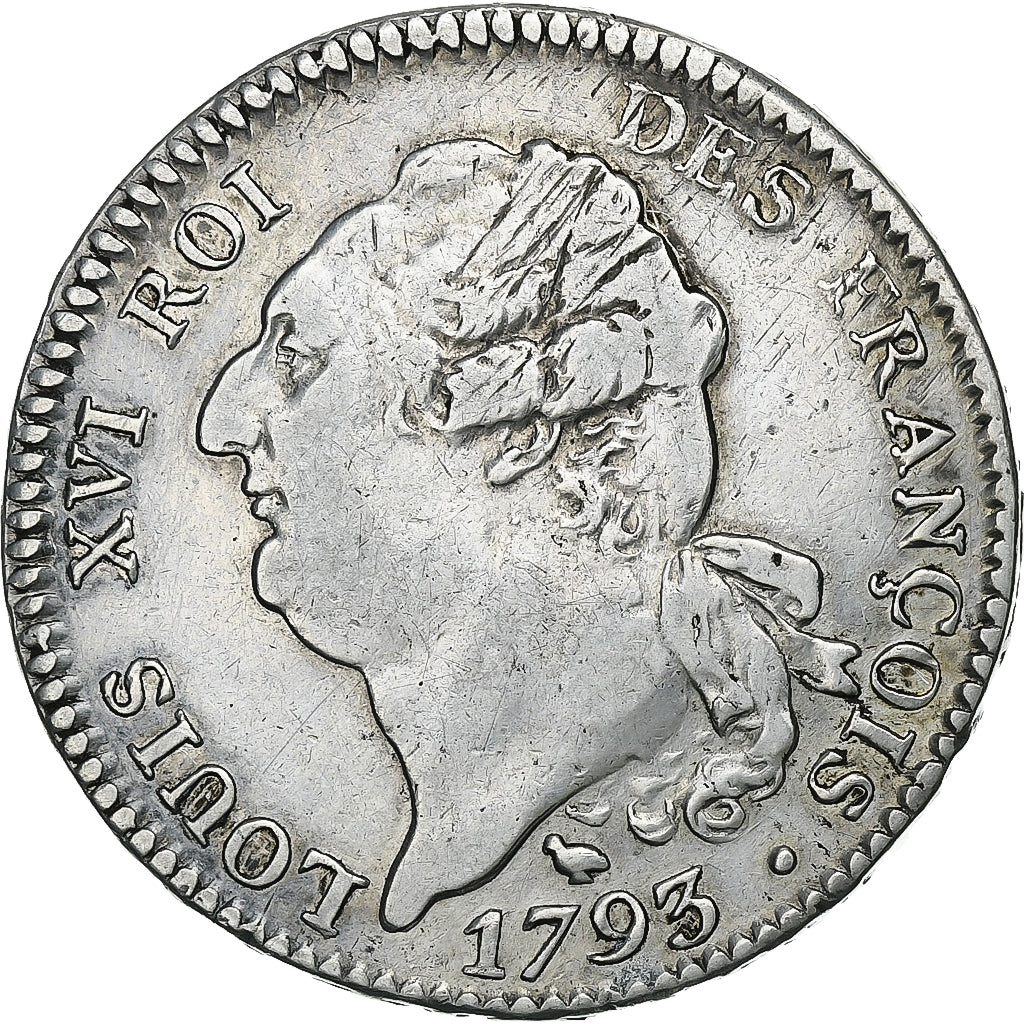 Frankreich, Louis XVI, Écu de 6 livres françois, 1793 / AN 5, Montpellier