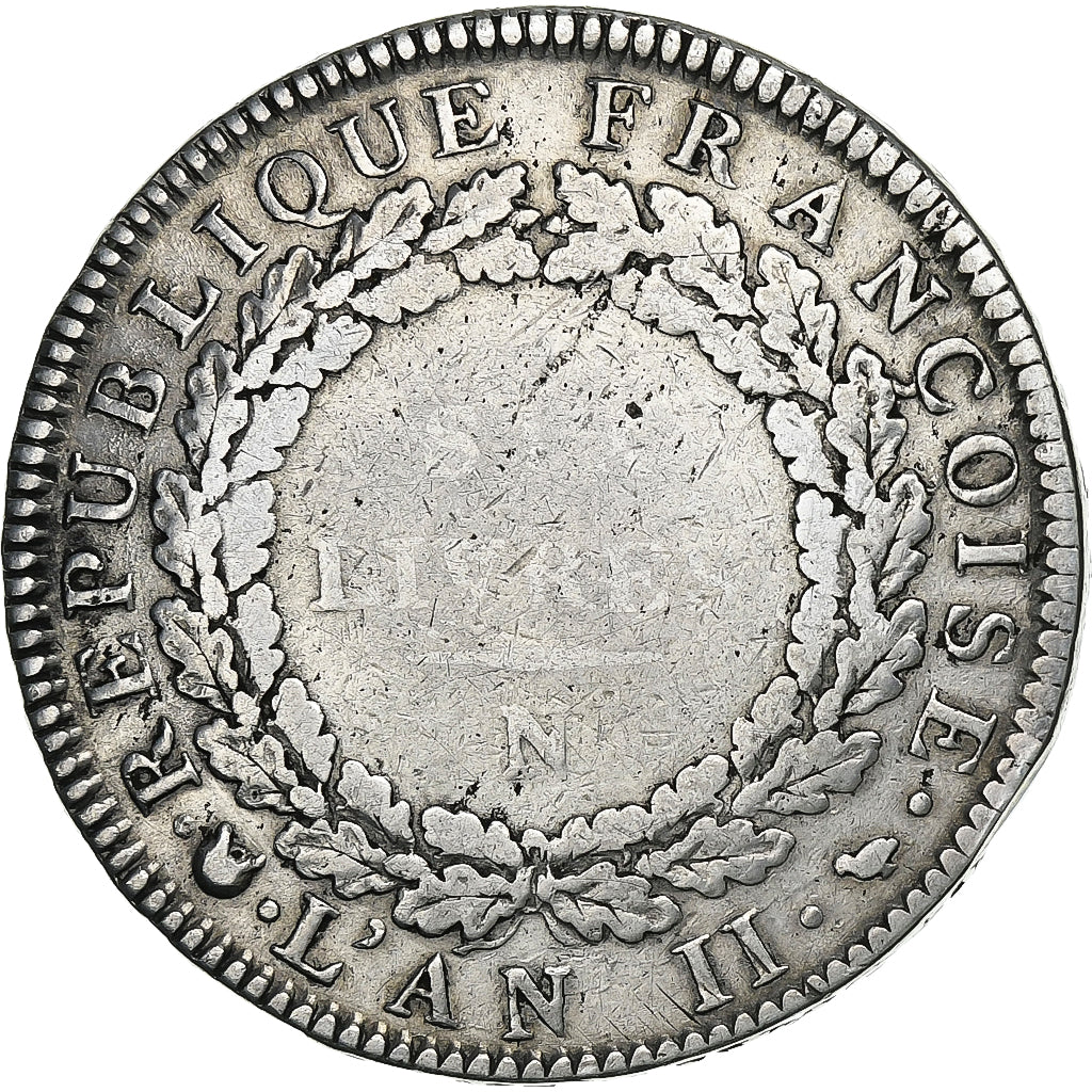 Frankreich, Écu de 6 livres françoise, 1793 / AN II, Montpellier, Silber, S+