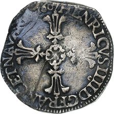 França, Henri IV, 1/4 Ecu, 1607, Rennes, Prata, VF(30-35), Gadoury:597