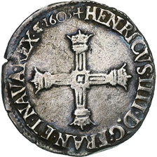 Francia, Henri IV, 1/4 Ecu, 1605, Saint-Lô, Argento, BB, Gadoury:596