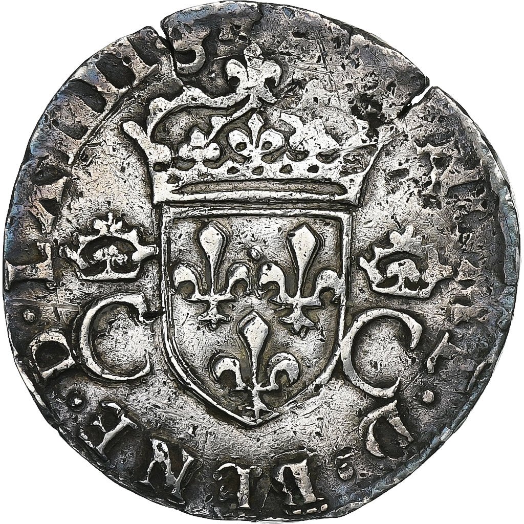 France, Charles IX, Teston aux 2 C couronnés, 1563, Toulouse, Silver