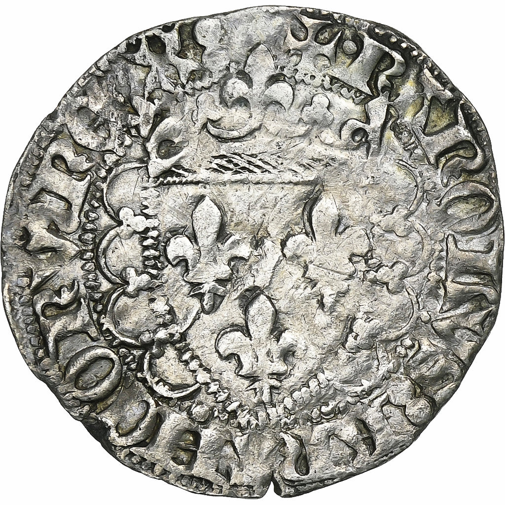 France, Charles VII, Blanc dentillé, 1431, Saint-Pourçain, Billon, EF(40-45)