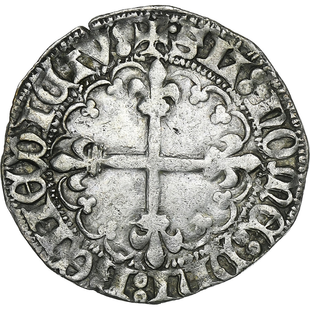 France, Charles VII, Blanc dentillé, 1431, Saint-Pourçain, Billon, EF(40-45)