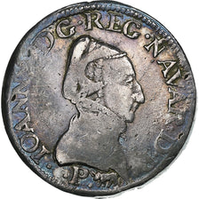 Lordship of Béarn, Jeanne d'Albret, Teston, 1569, Pau, Plata, BC+