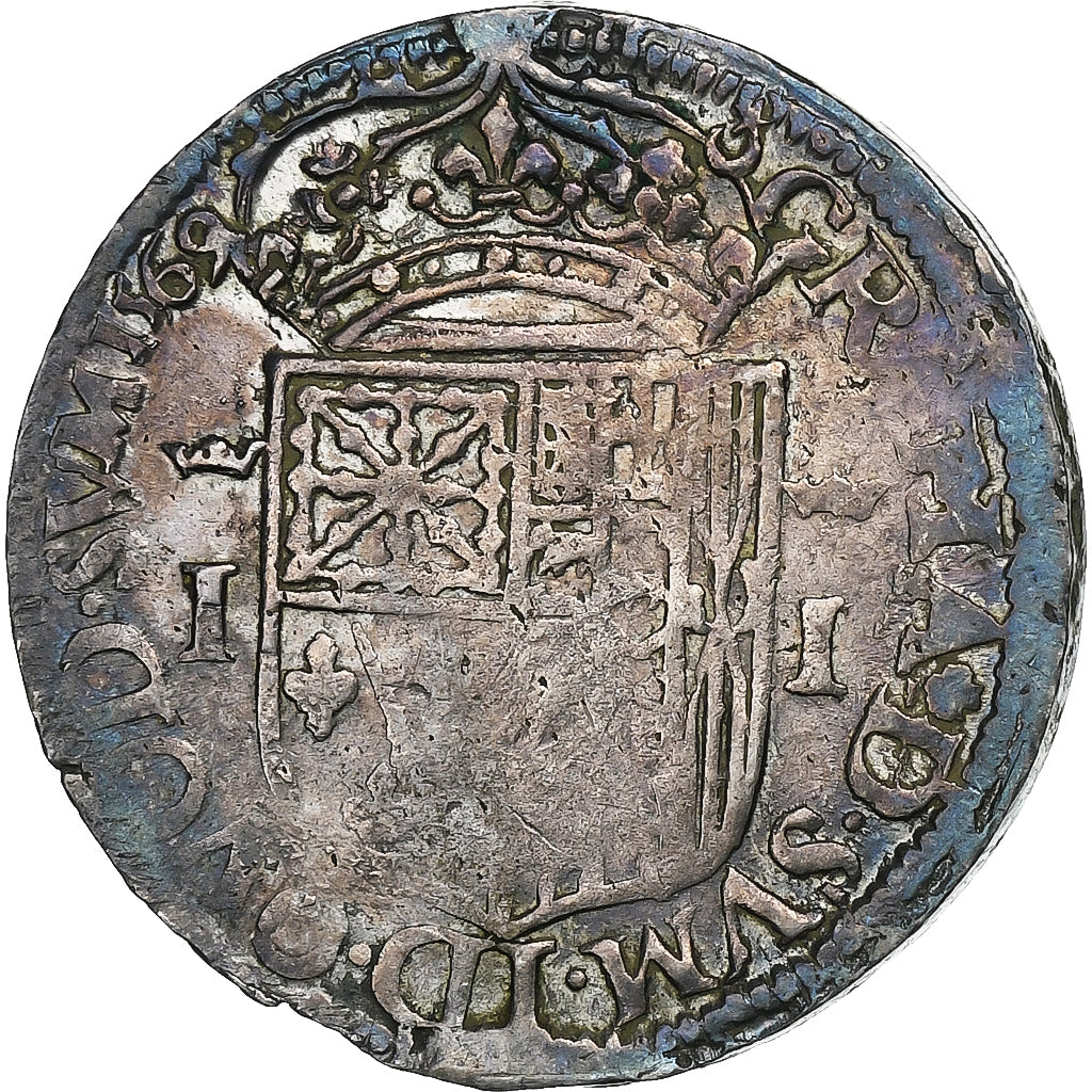 Lordship of Béarn, Jeanne d'Albret, Teston, 1569, Pau, Plata, BC+