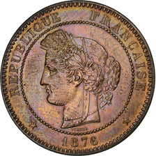 France, 10 Centimes, Cérès, 1876, Paris, Bronze, MS(63), Gadoury:265a